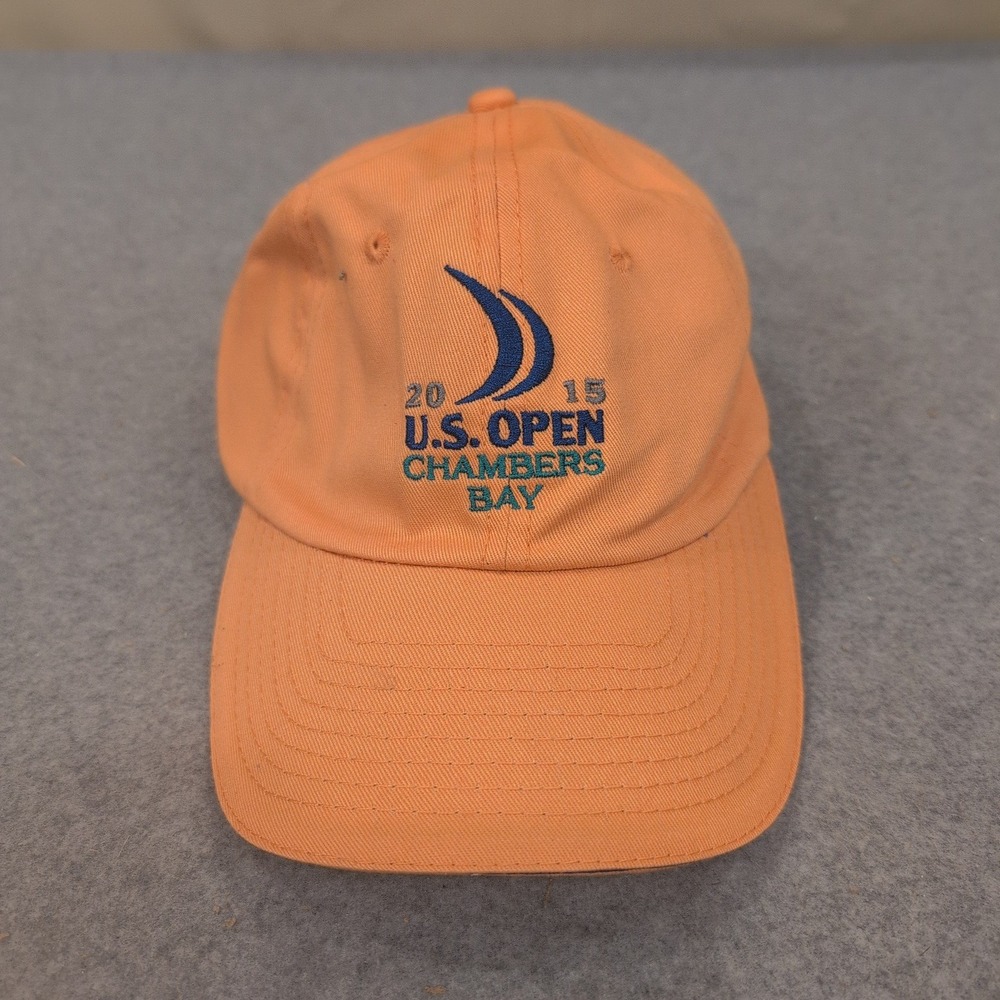 USGA 2015 U.S. Open Chambers Bay Member Hat Peach Orange Adjustable Golf Cap - Picture 1 of 3